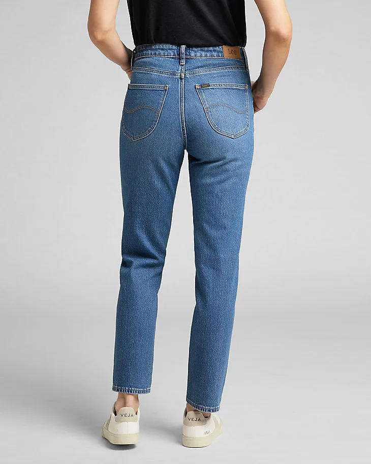 Lee Carol Regular Straight Cropped Womens Jeans - Worn Iris