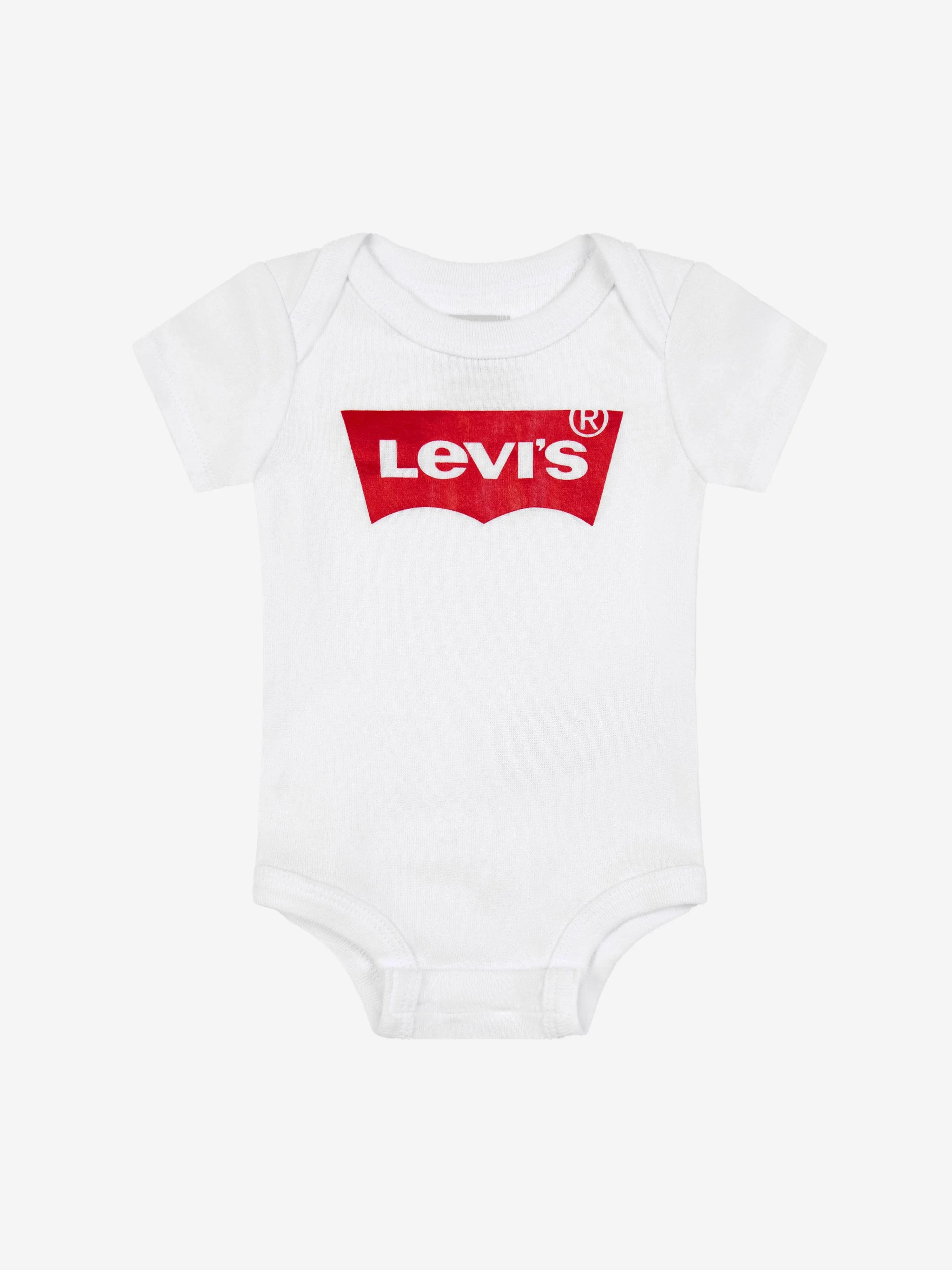 Levi's Baby Bodysuit Hat And Booties Set in White