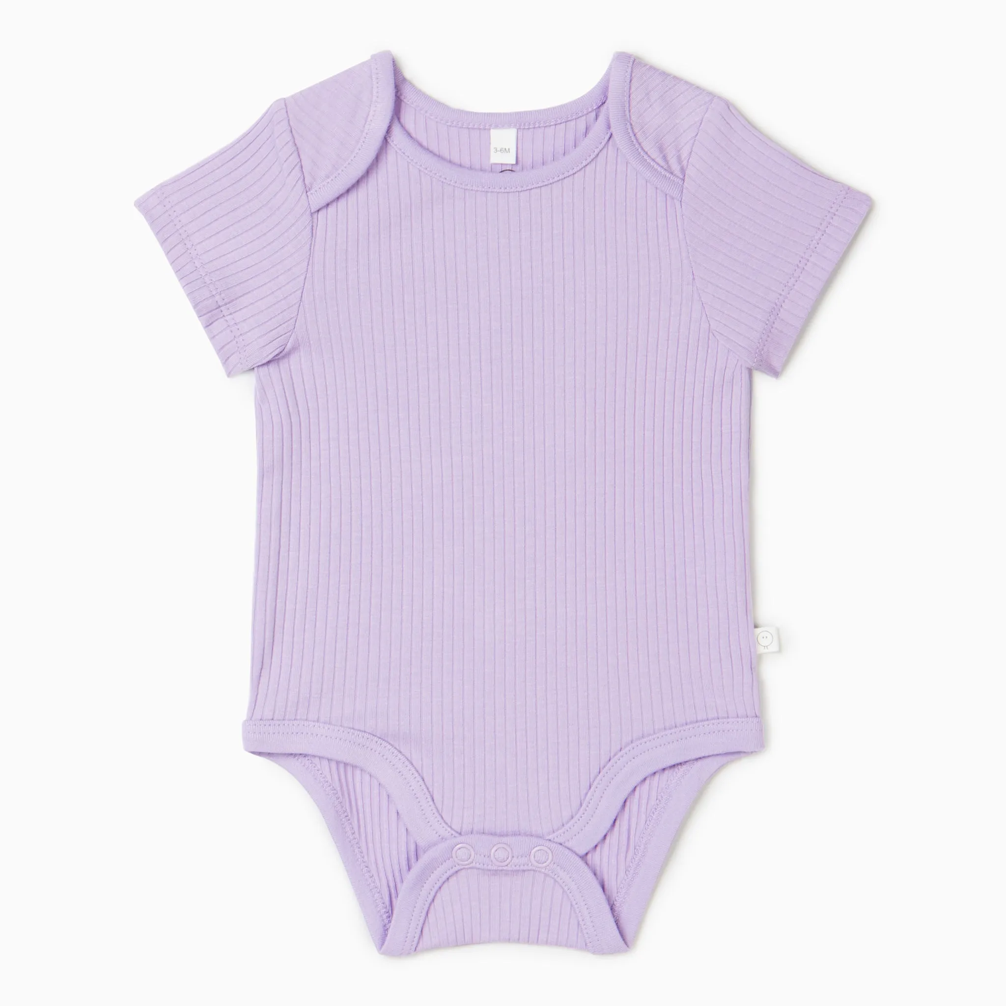 Lilac Ribbed Short Sleeve Bodysuit