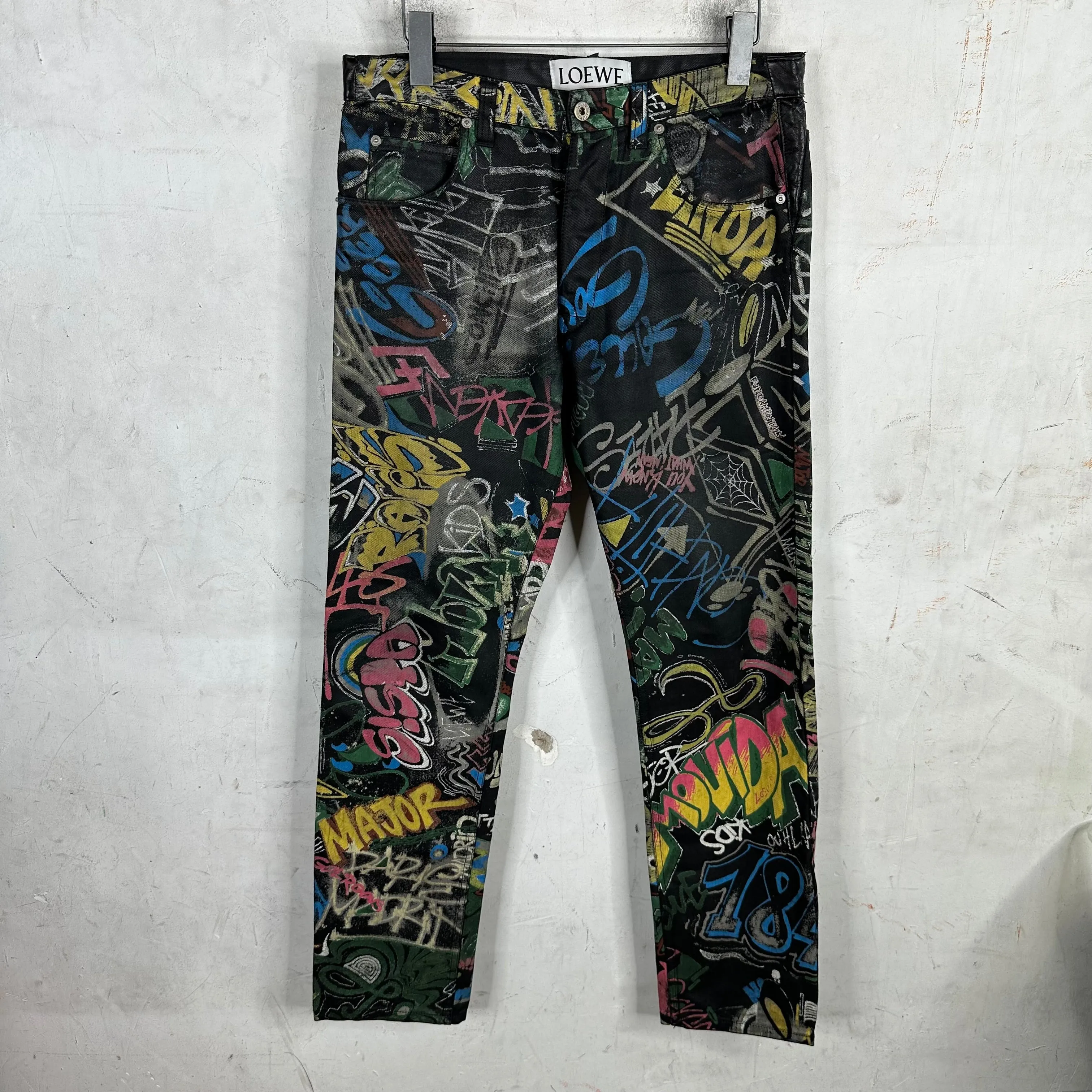 Loewe Graffiti Waxed Jeans