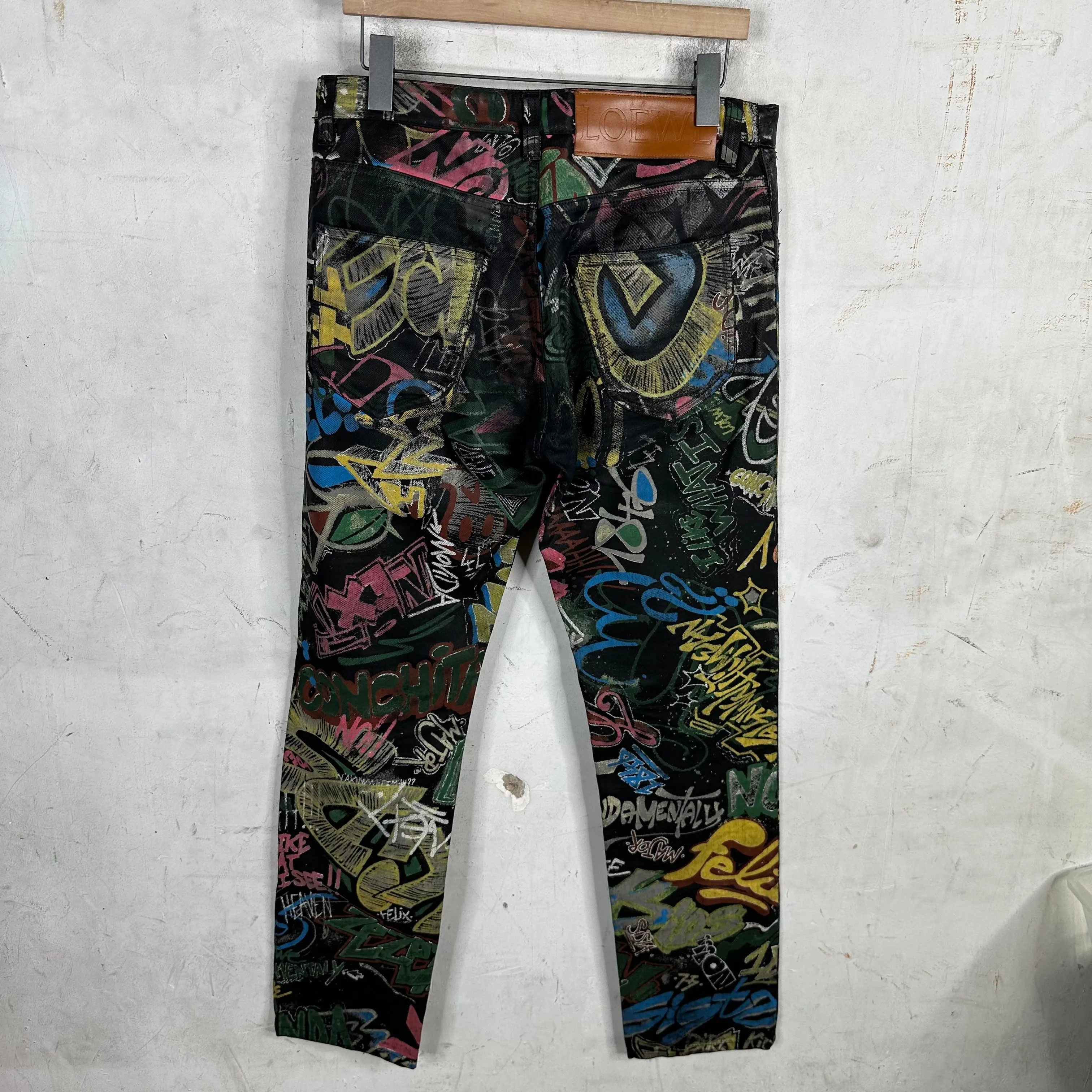 Loewe Graffiti Waxed Jeans