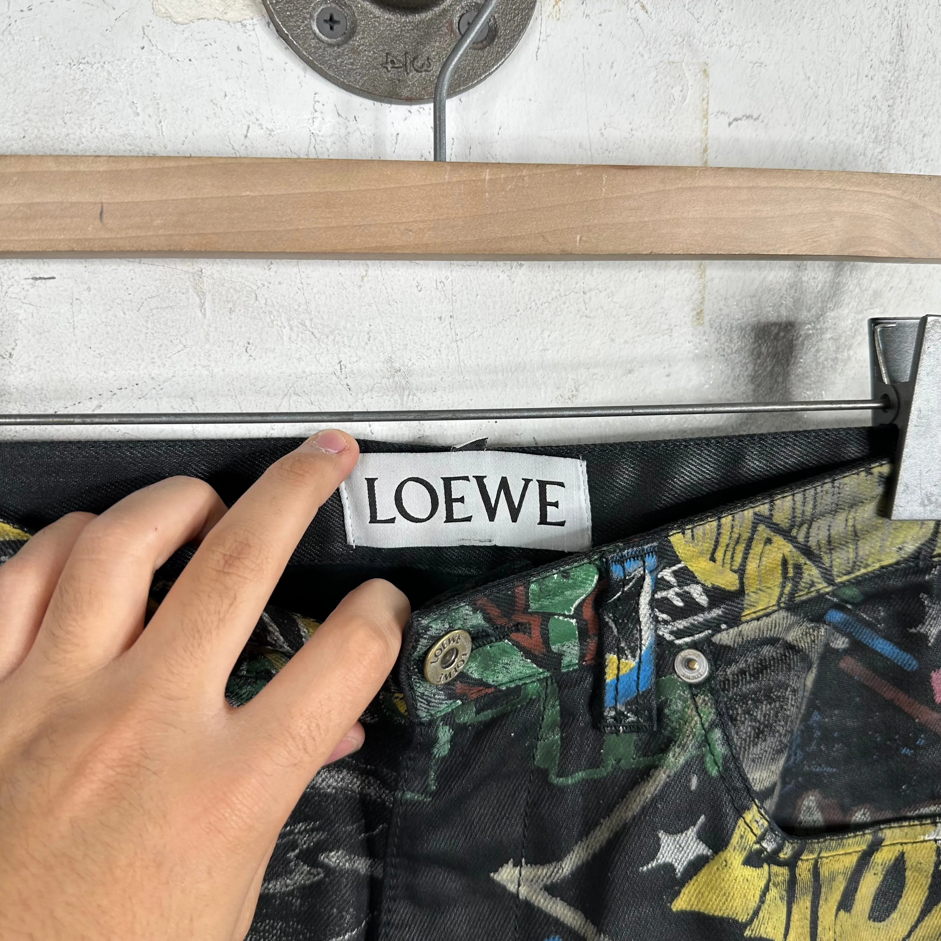 Loewe Graffiti Waxed Jeans