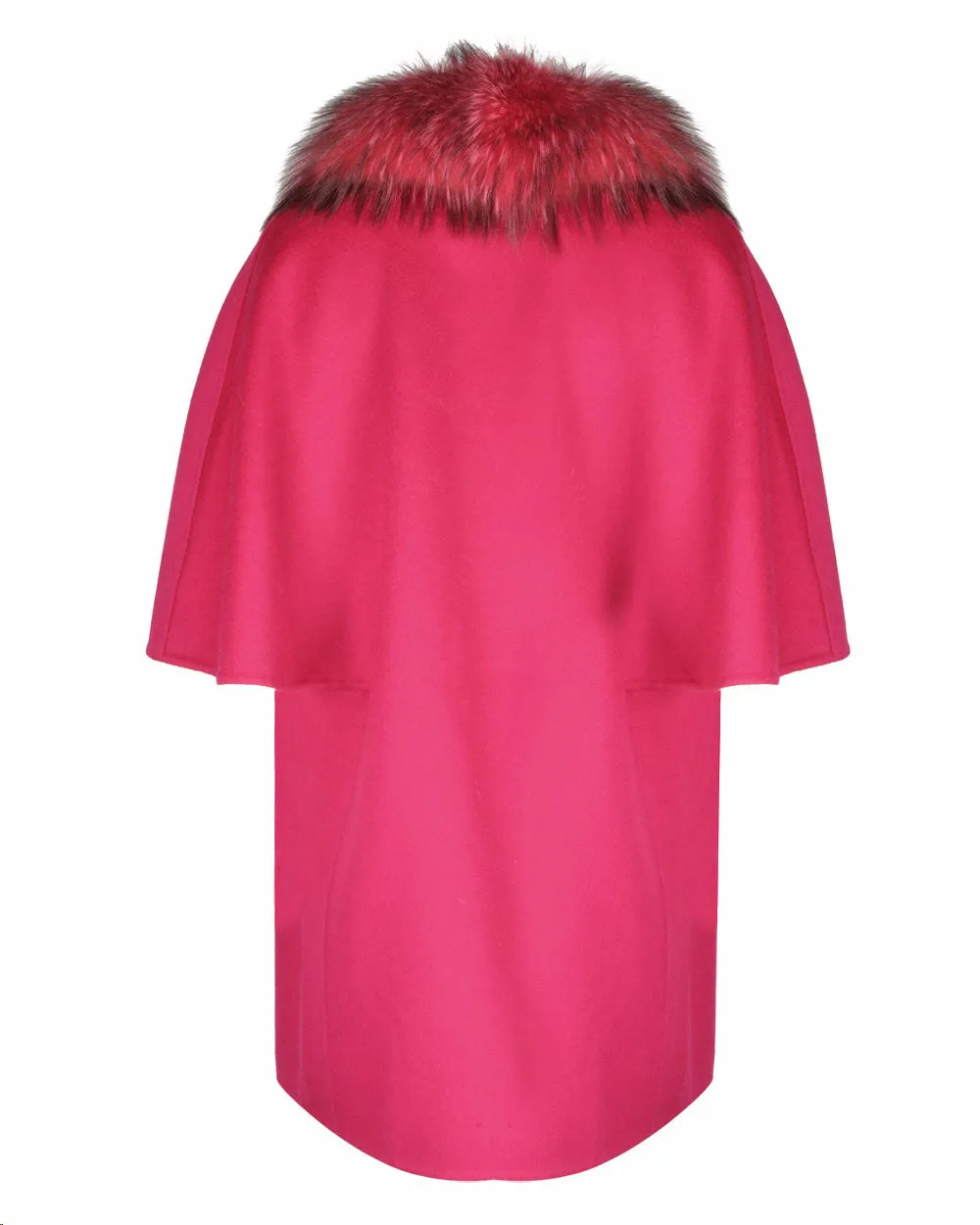 Long Short Sleeve Cashmere Wool Jacket in Fushia