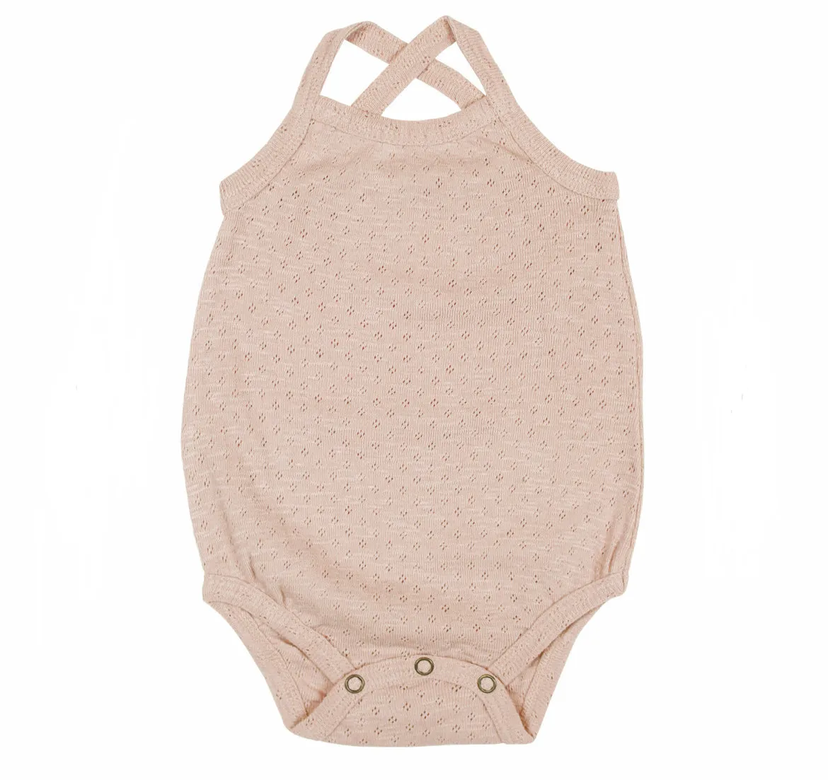 L’ovedbaby Pointelle Crossback Bodysuit- Mermaid