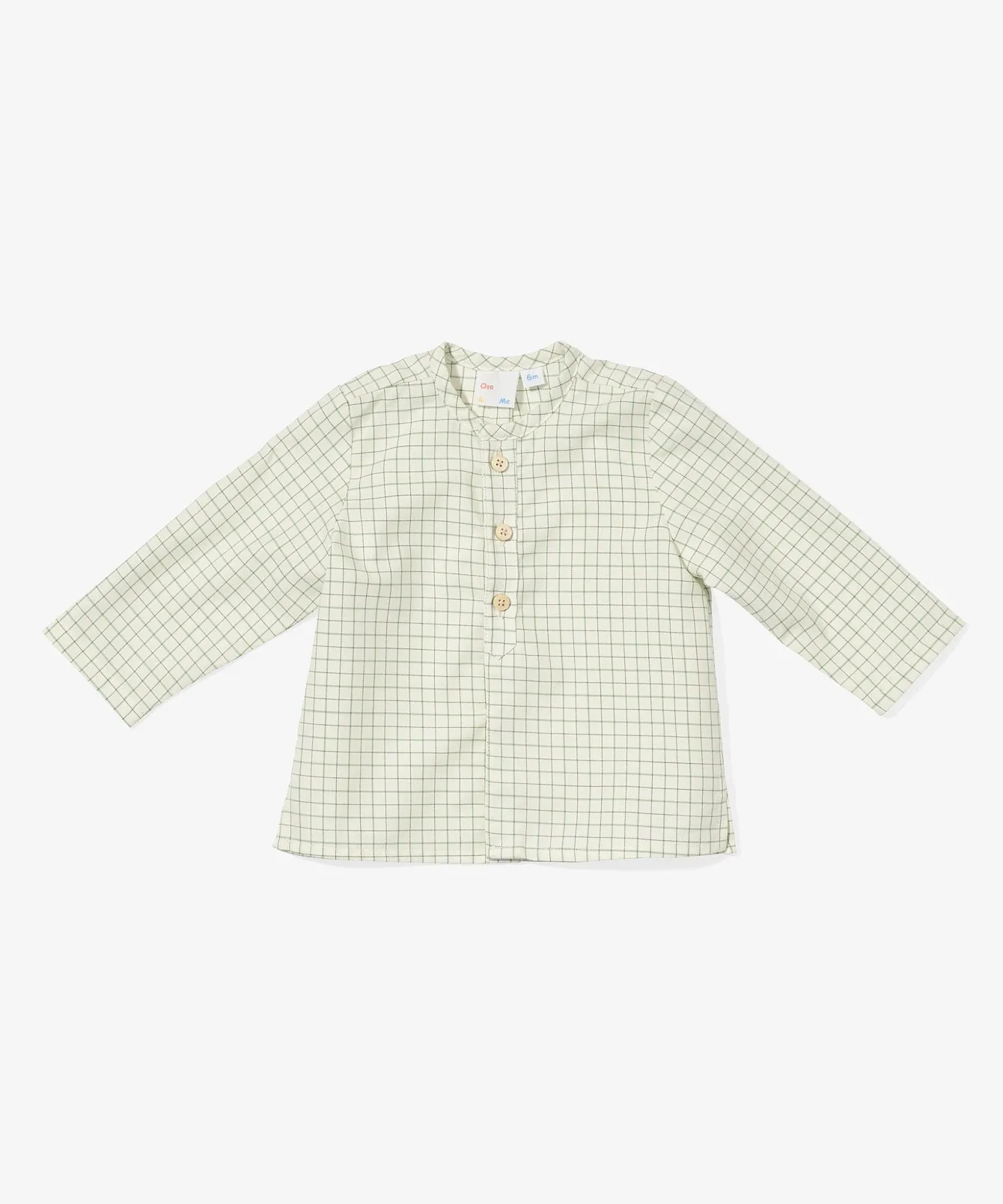 Lupo Baby Shirt, Green Tattersall