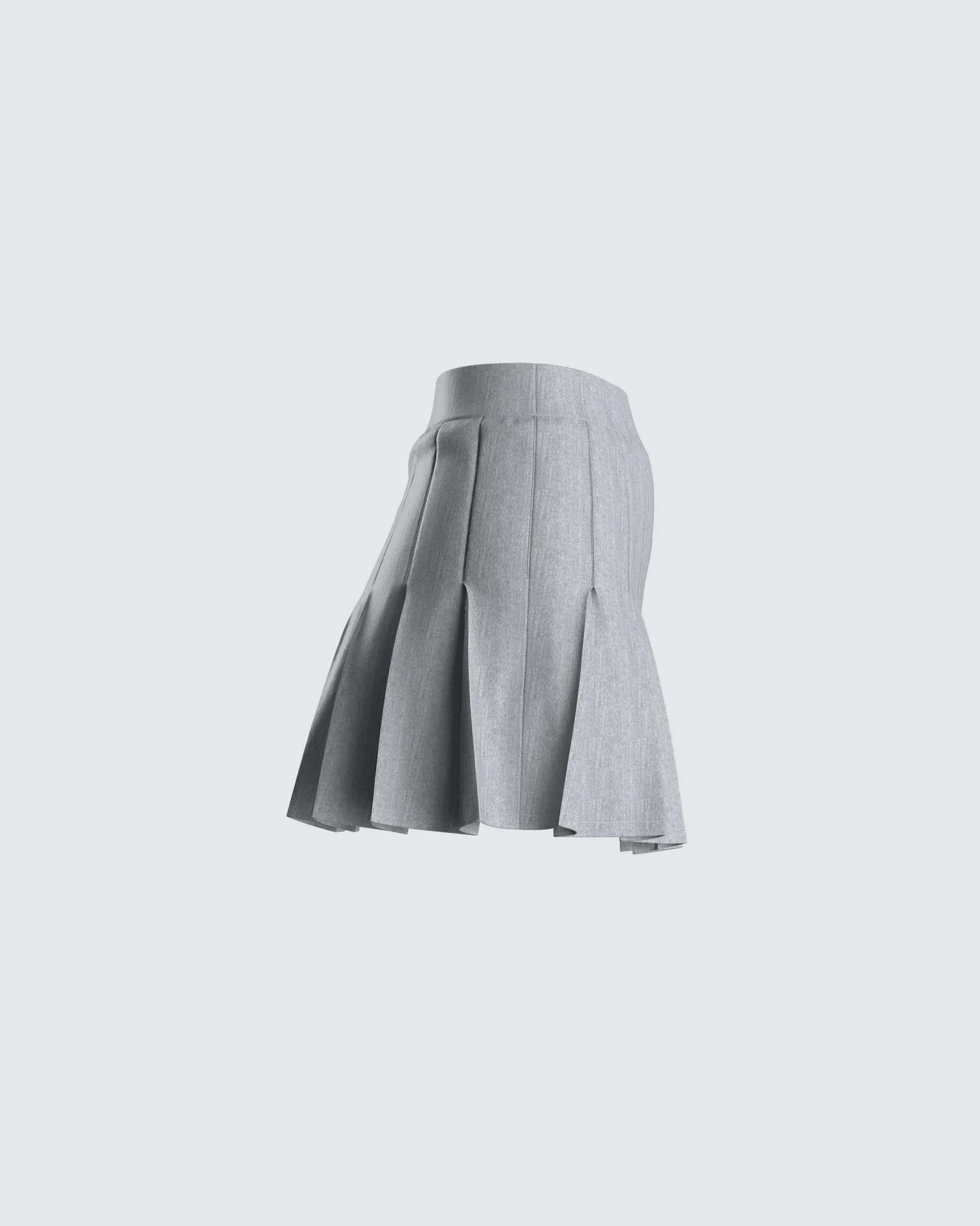 Madeleine Grey Pleated Mini Skirt