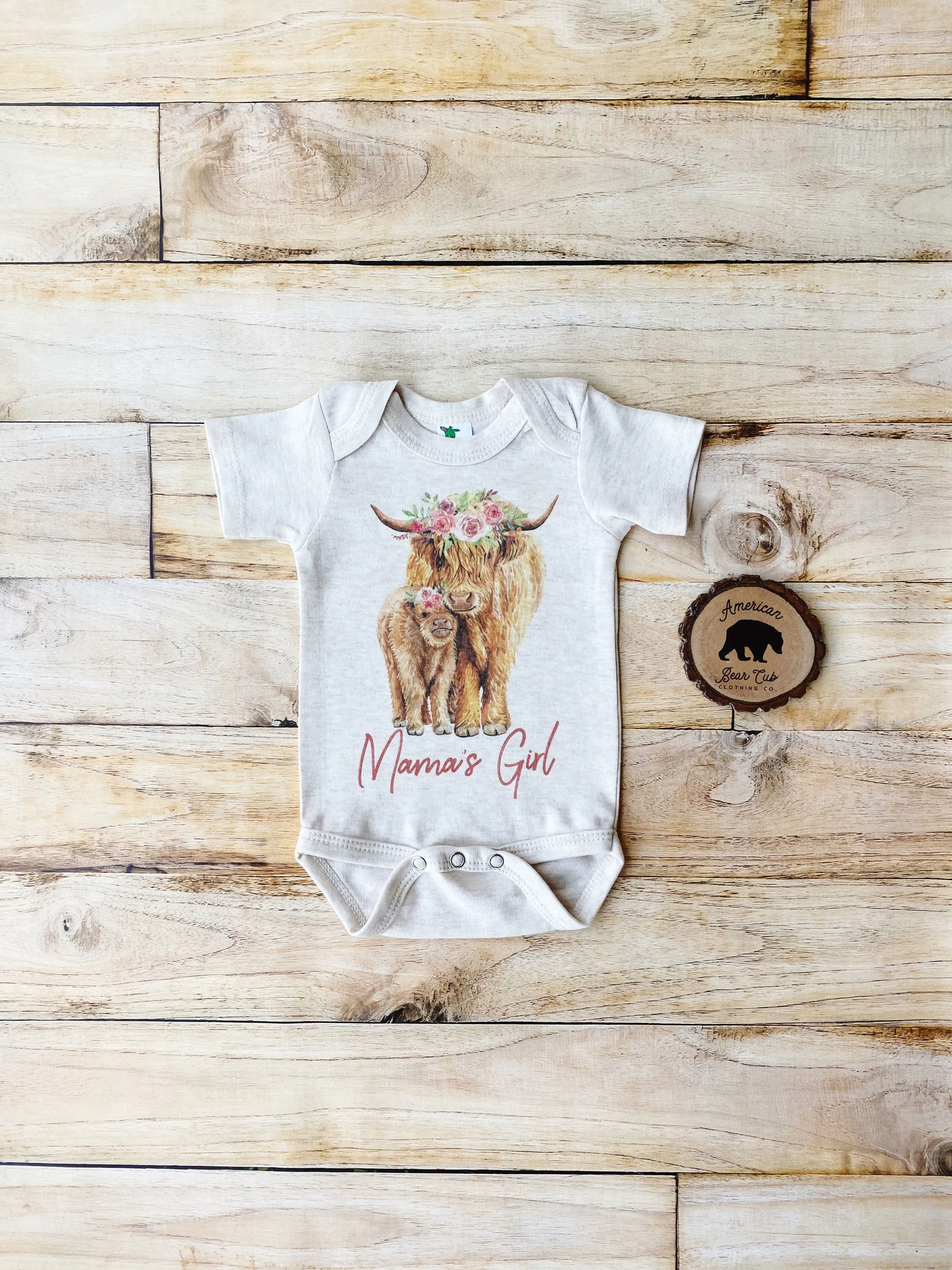 Mama's Girl Highland Cows Bodysuits, Shirts & Raglans for Baby, Toddler & Youth