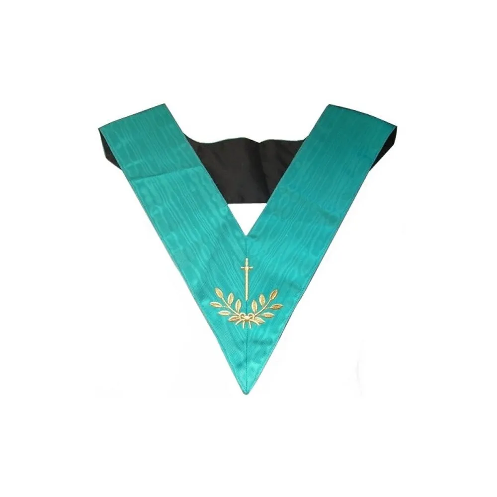 Masonic Officer's collar – Groussier French Rite – Tyler – Machine embroidery