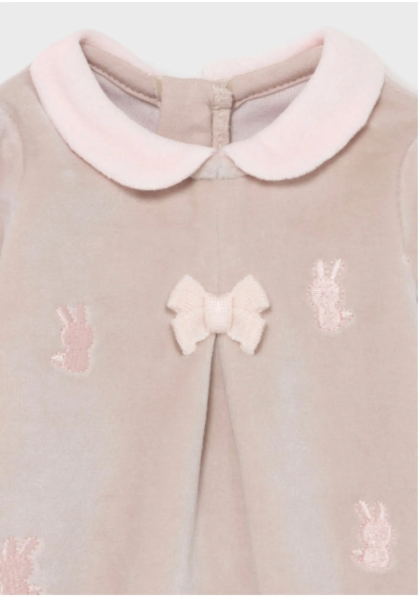 Mayoral Baby Girl Velvet Bow Pajamas In Gift Box