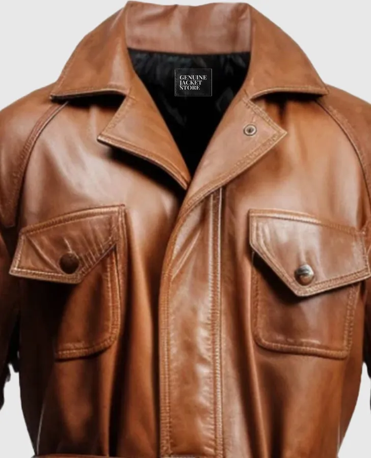 Men's Brown Leather Coat