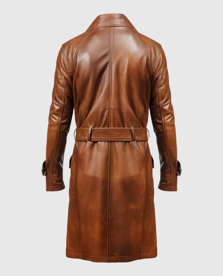 Men's Brown Leather Coat