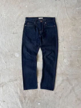 MID-RISE 14.5OZ SELVEDGE DENIM—DARK WASH [30X28]