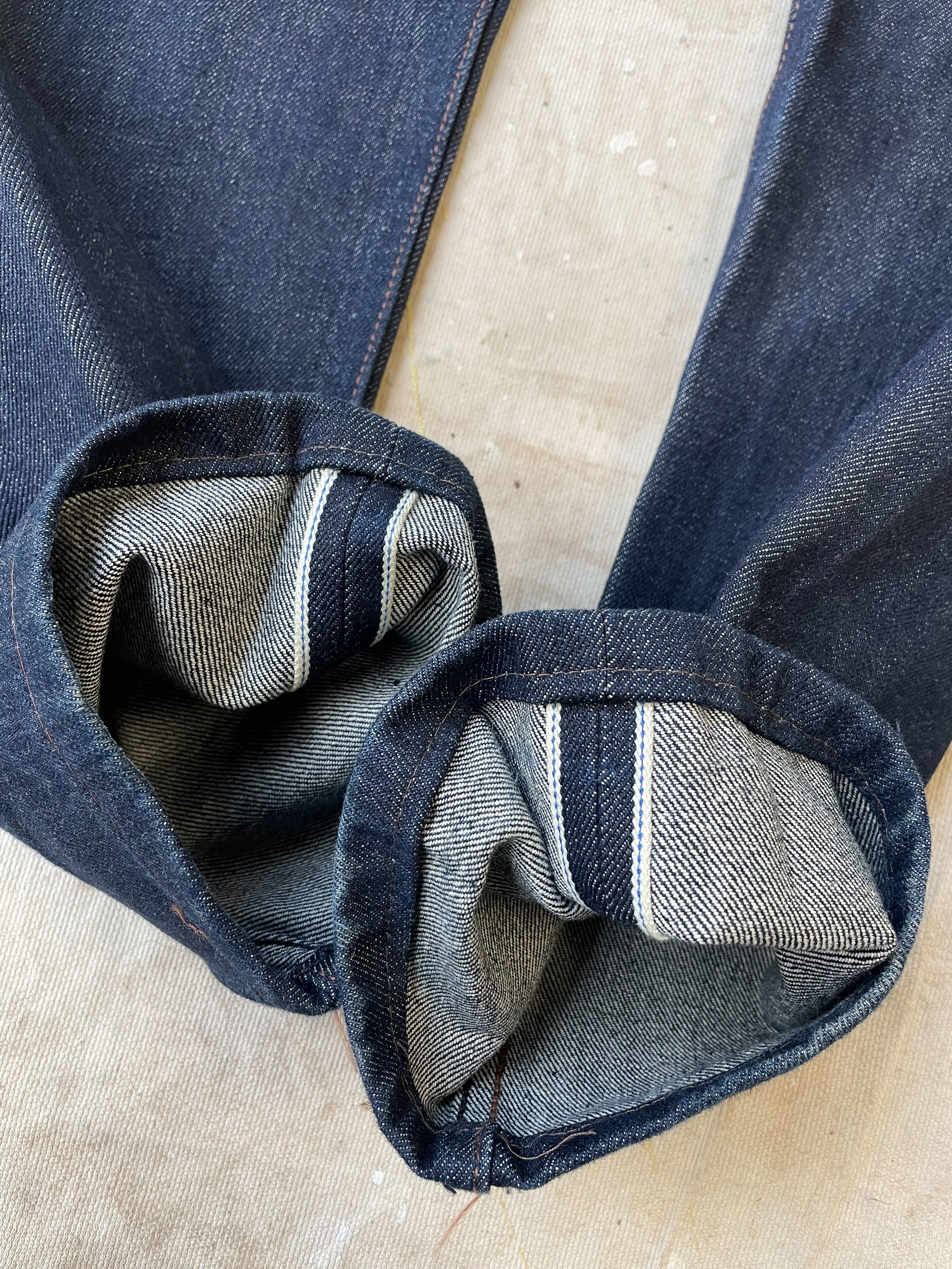 MID-RISE 14.5OZ SELVEDGE DENIM—DARK WASH [30X28]