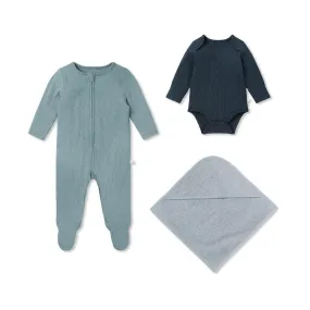 MORI Ribbed Soak   Sleep Set - Blue