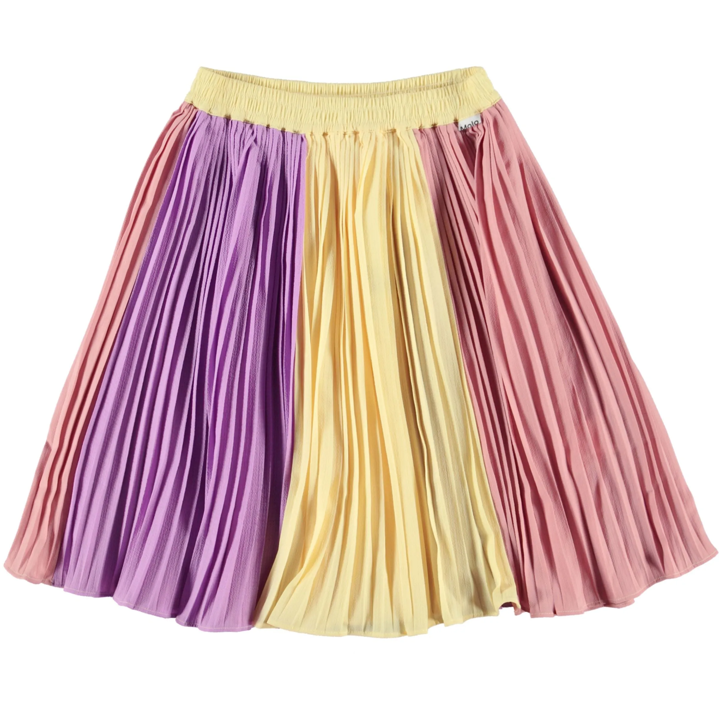 Multicolor Pleated Midi Skirt