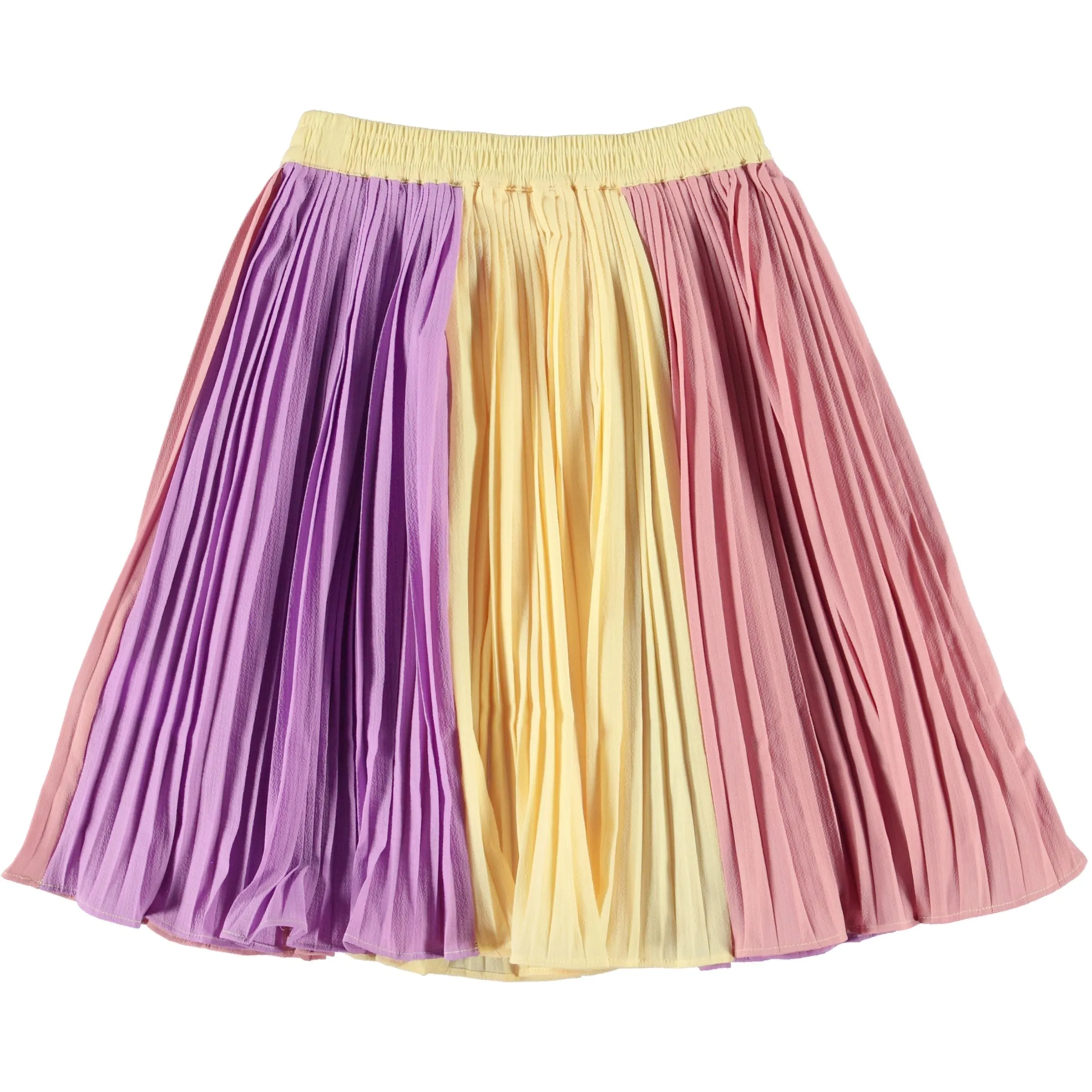 Multicolor Pleated Midi Skirt