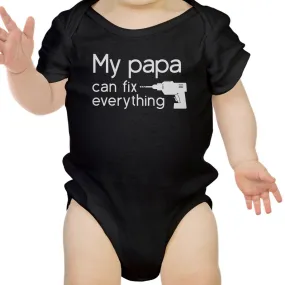 My Papa Fix Black Cute Baby Bodysuit Unique