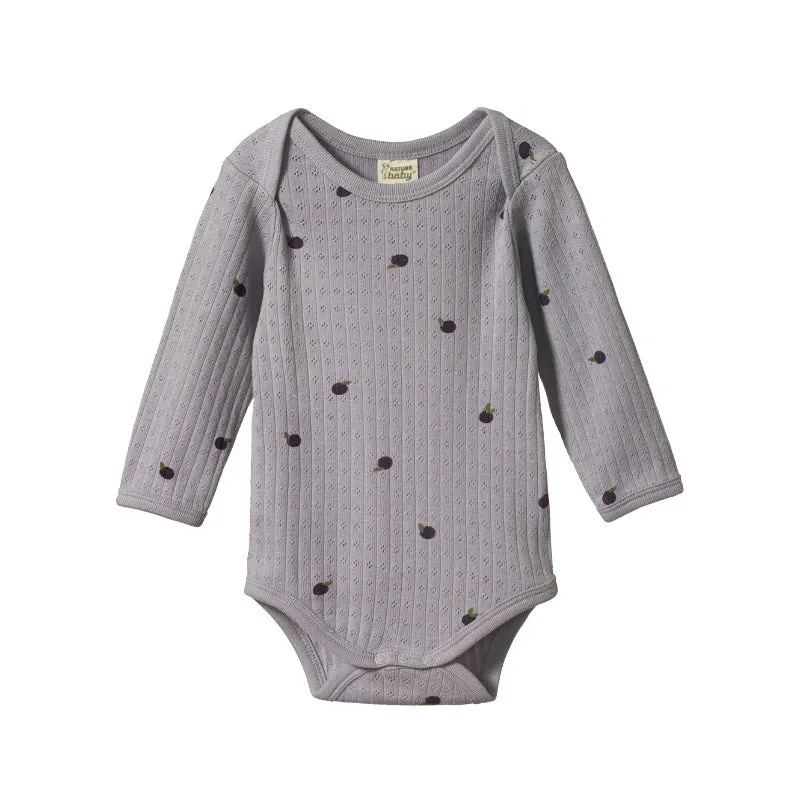 Nature Baby LS Bodysuit Pointelle - Petite Plum