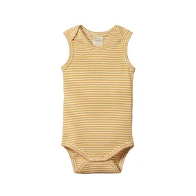 Nature Baby Singlet Bodysuit - Honey Stripe