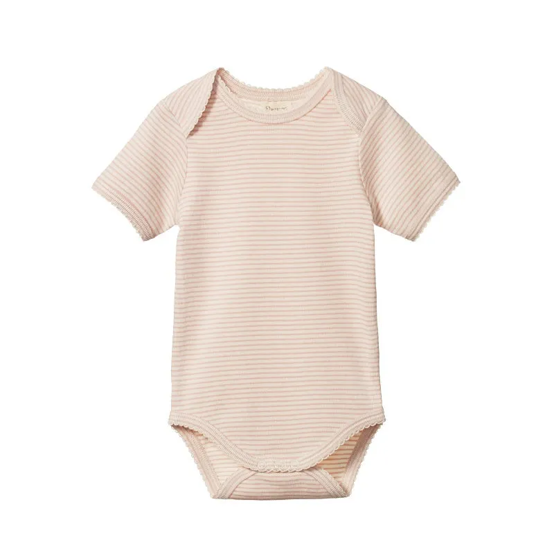 Nature Baby SS Bodysuit - Rose Dust Pinstripe