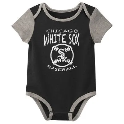 New - MLB Chicago White Sox Infant Boys' 3pk Bodysuit - 0-3M