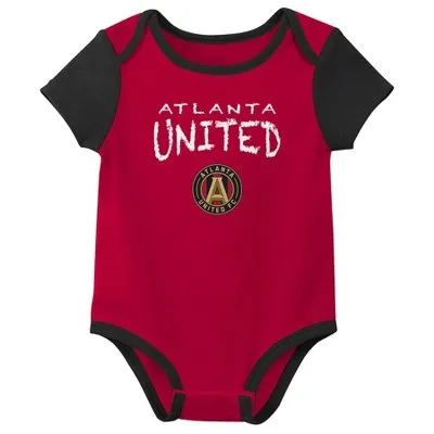 New - MLS Atlanta United FC Infant Girls' 3pk Bodysuit - 0-3M