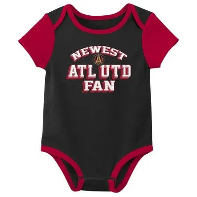 New - MLS Atlanta United FC Infant Girls' 3pk Bodysuit - 0-3M