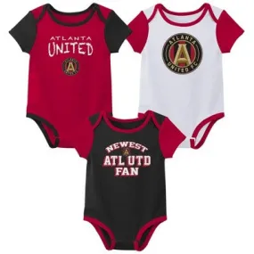 New - MLS Atlanta United FC Infant Girls' 3pk Bodysuit - 0-3M