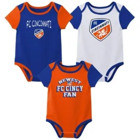 New - MLS FC Cincinnati Infant Girls' 3pk Bodysuit - 18M