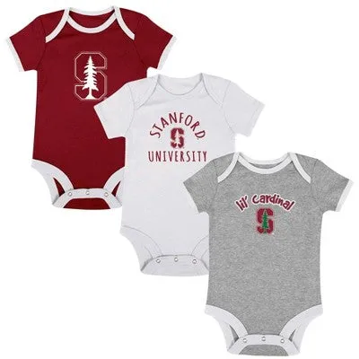 New - NCAA Stanford Cardinal Infant 3pk Bodysuit - 6-9M