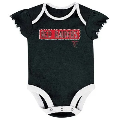 New - NCAA Texas Tech Red Raiders Infant Girls' 3pk Bodysuit Set - 6-9M