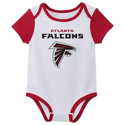 New - NFL Atlanta Falcons Infant Boys' 3pk Bodysuit - 0-3M