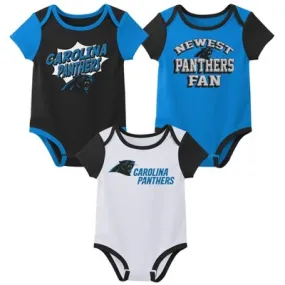 New - NFL Carolina Panthers Infant Boys' 3pk Bodysuit - 3-6M