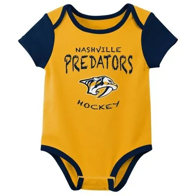 New - NHL Nashville Predators Infant Boys' 3pk Bodysuit - 6-9M