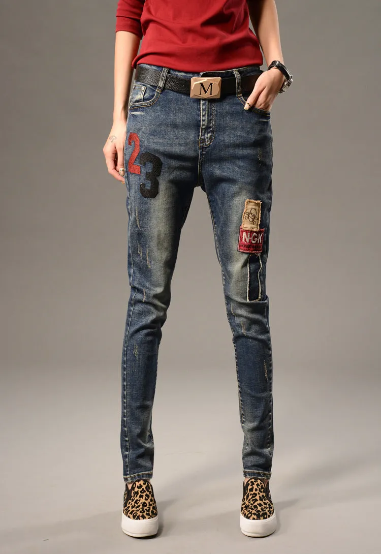 New Spring  Women Jeans jean Pants Denim Trousers Loose Jeans clothes