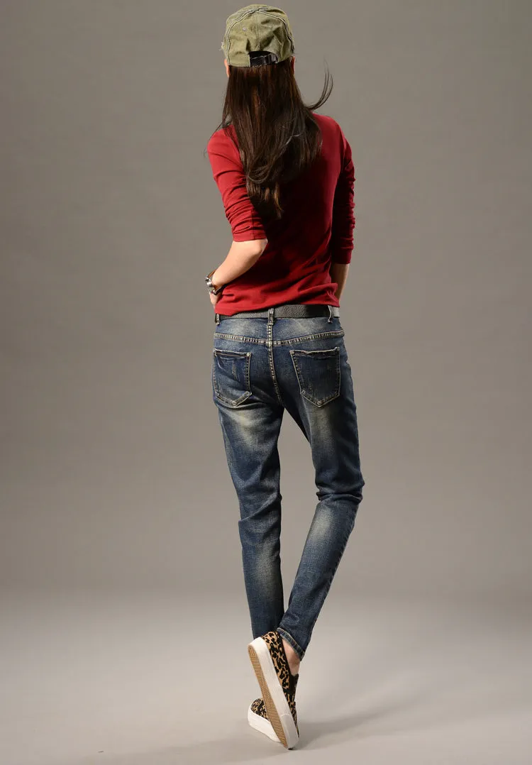 New Spring  Women Jeans jean Pants Denim Trousers Loose Jeans clothes