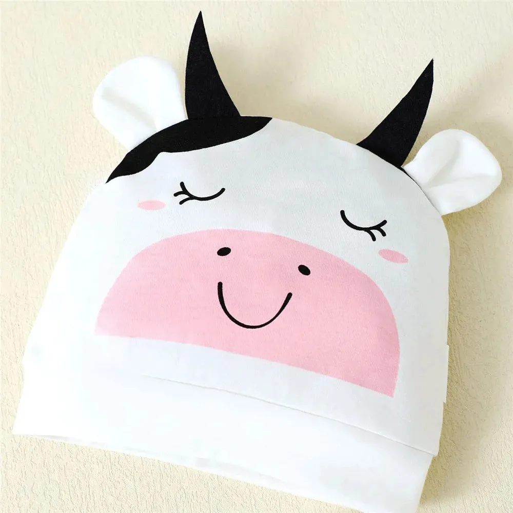 Newborn Baby Boy Cosplay Jumpsuit Cow Short Sleeved Bodysuit Calf Hat