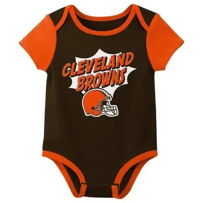 NFL Cleveland Browns Infant Boys' 3pk Bodysuit - 3-6M