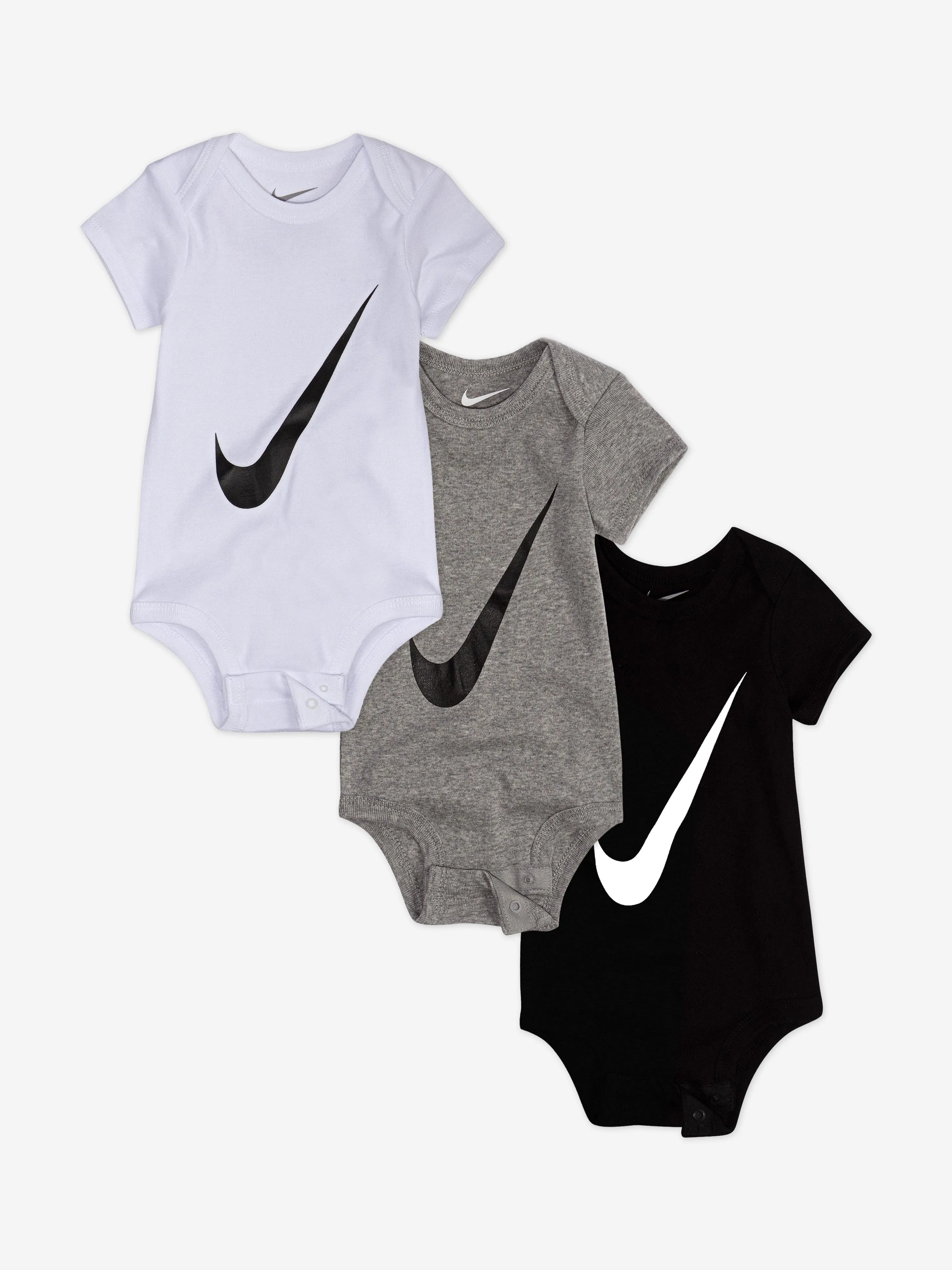 Nike Baby Boys Swoosh 3 Pack Bodysuit Set in Multicolour