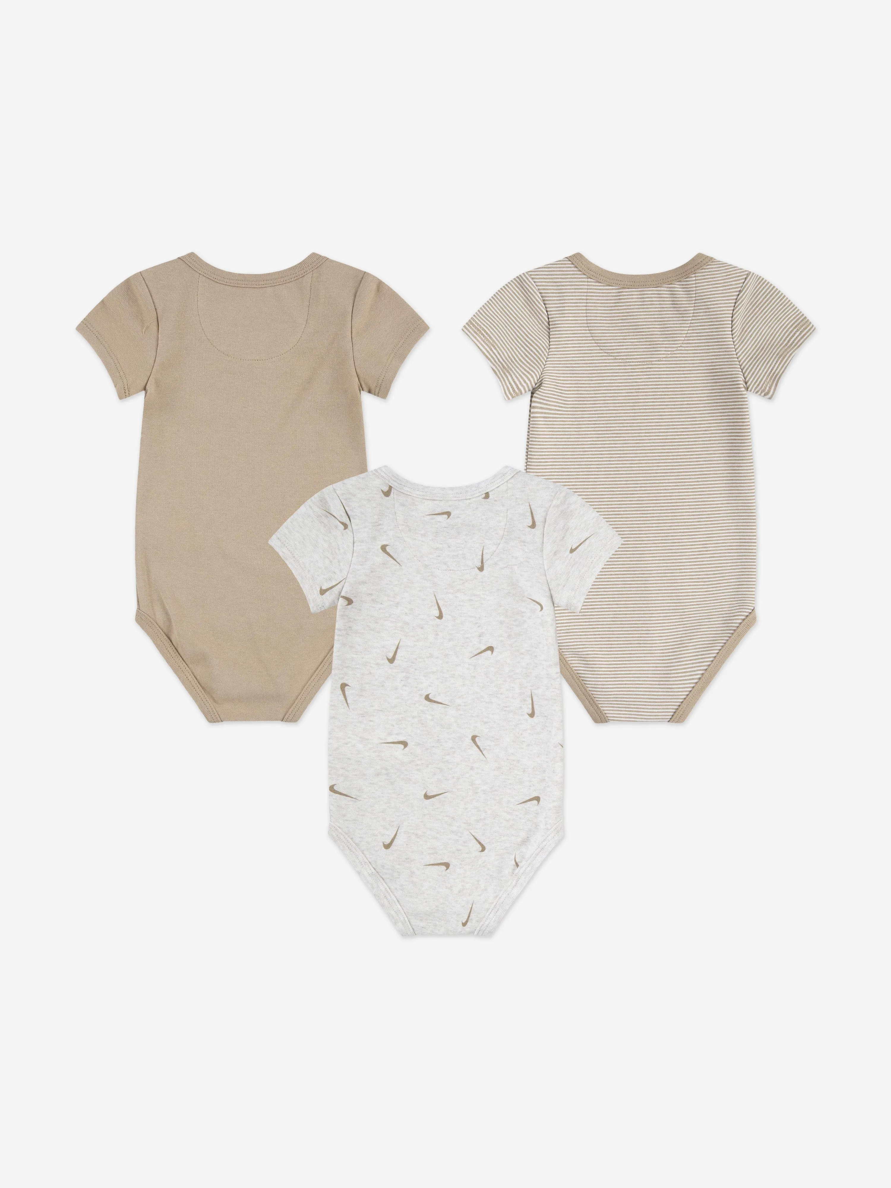 Nike Baby Mix and Match 3 Pack Bodysuit Set in Beige