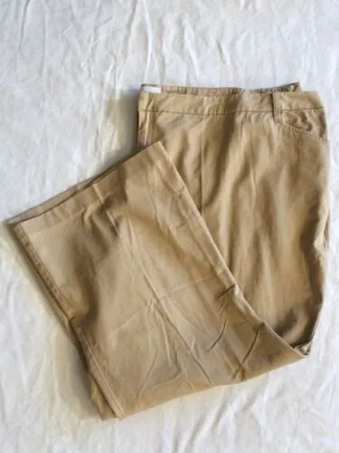 Only Necessities Size 38 Beige Solid Cotton Twill Pants