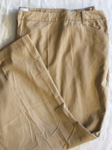 Only Necessities Size 38 Beige Solid Cotton Twill Pants