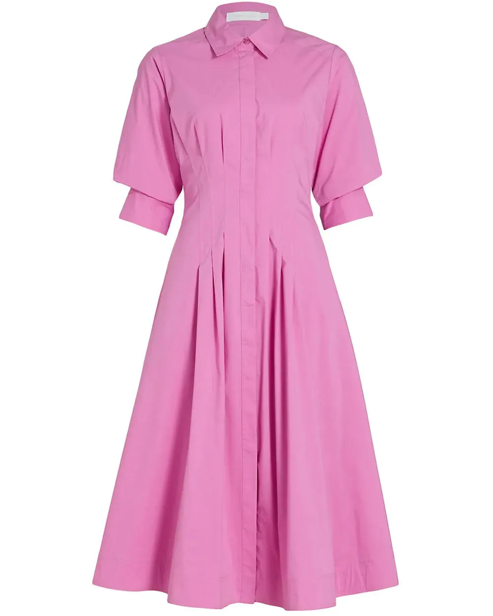 Opera Pink Cotton Poplin Jazz Midi Dress