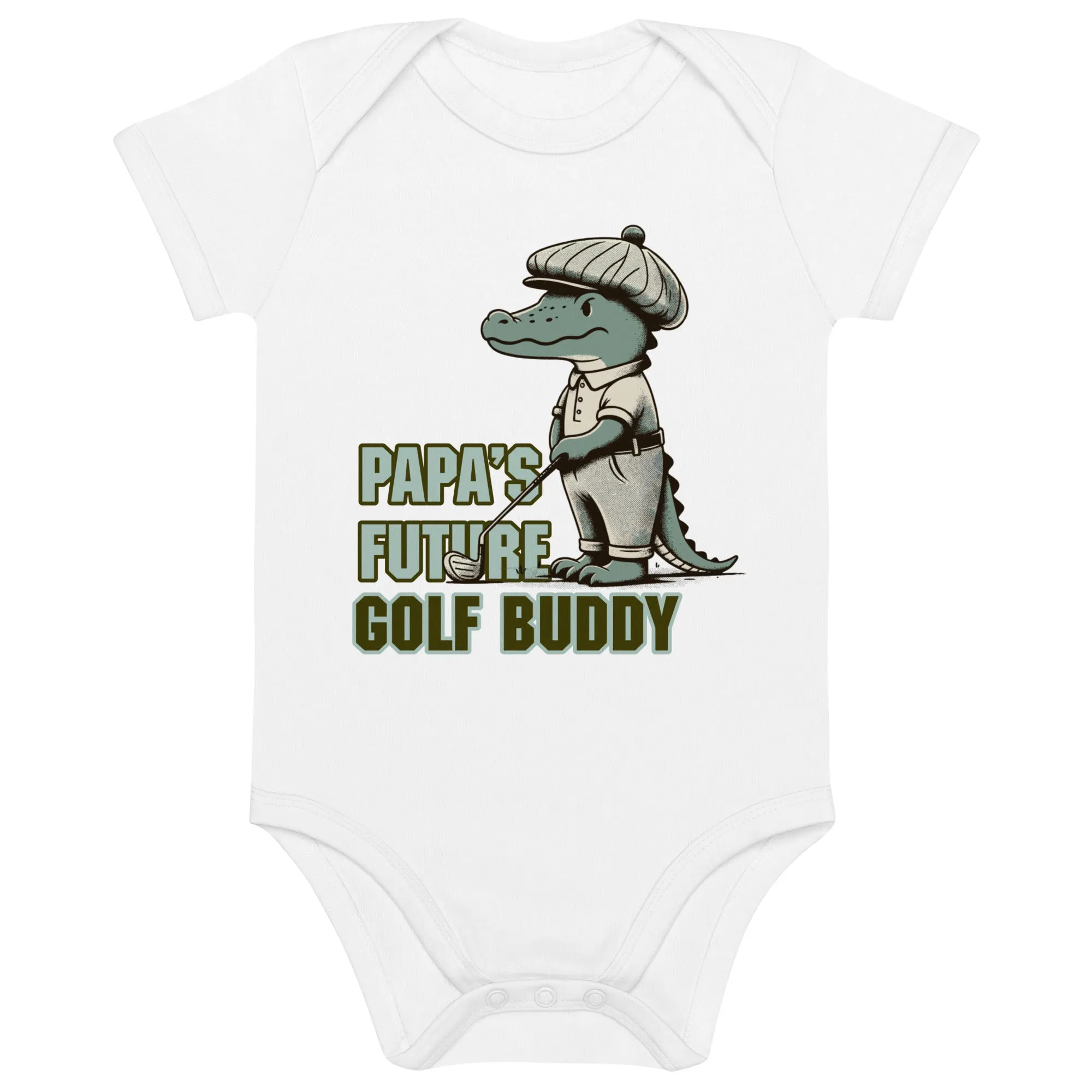 Organic Cotton Baby Bodysuit Papa’s Future Golf Buddy