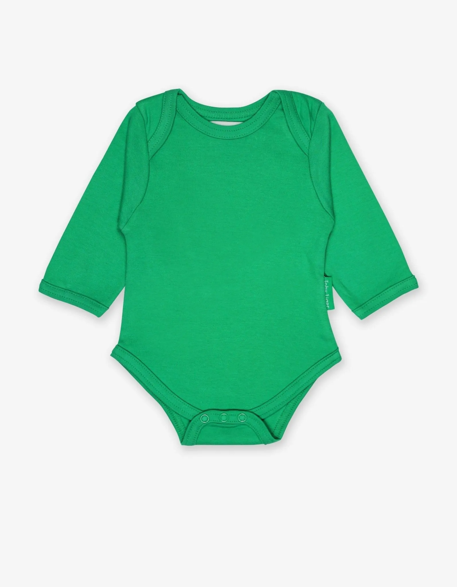 Organic Green Basic Long-Sleeved Baby Bodysuit