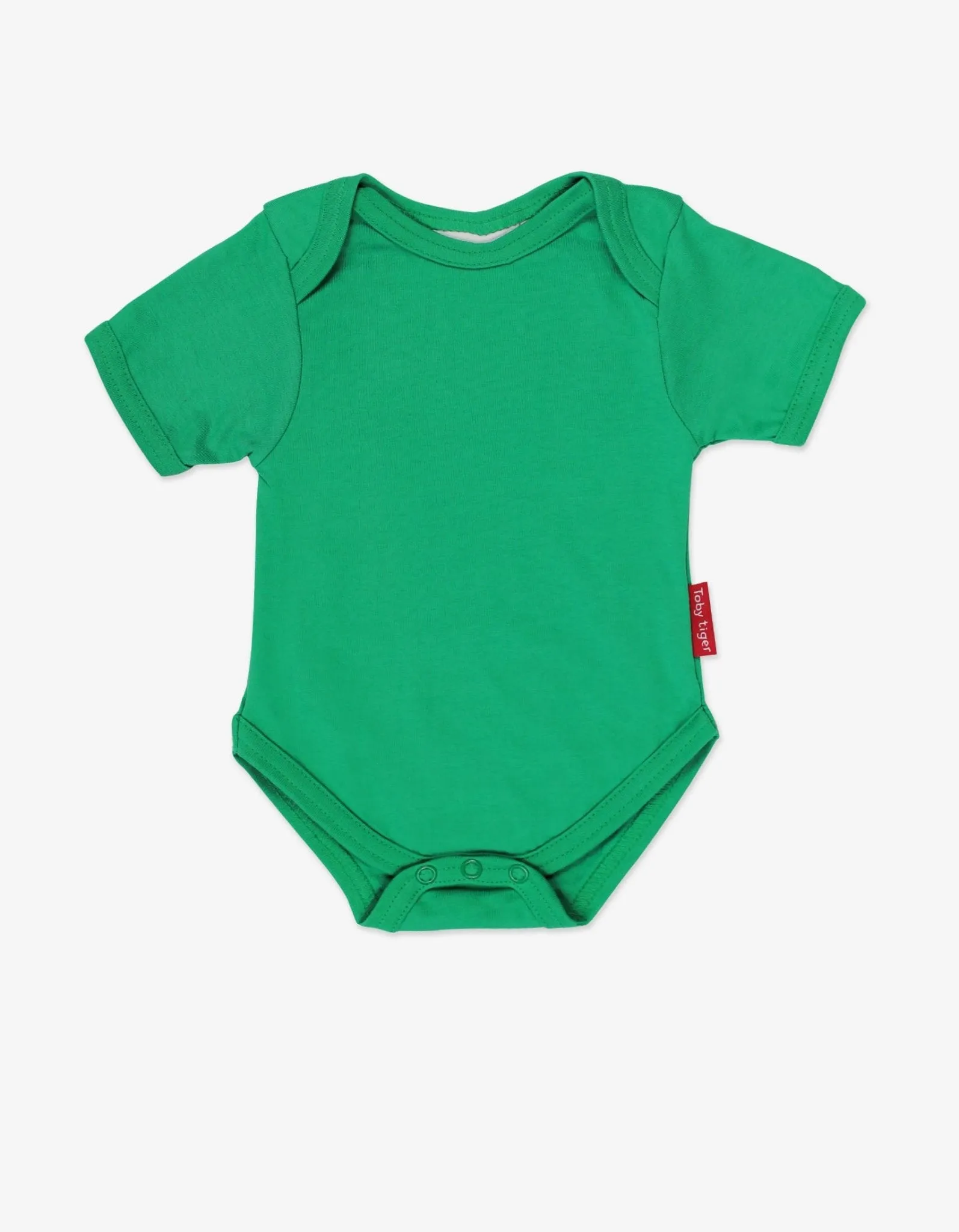 Organic Green Basic Short-Sleeved Baby Bodysuit