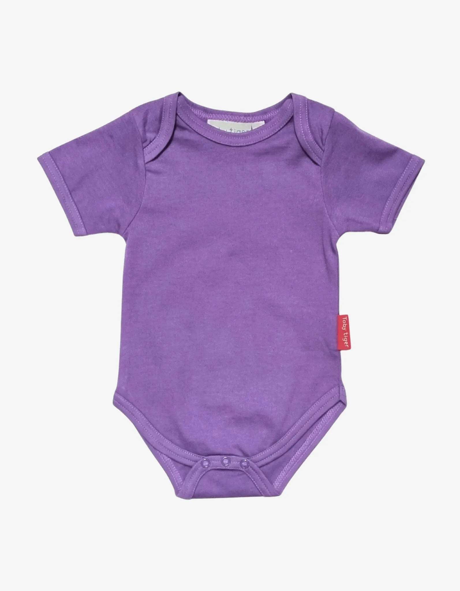 Organic Purple Basic Short-Sleeved Baby Bodysuit