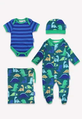 Organic Tonal Dinosaur Print Baby Gift Set