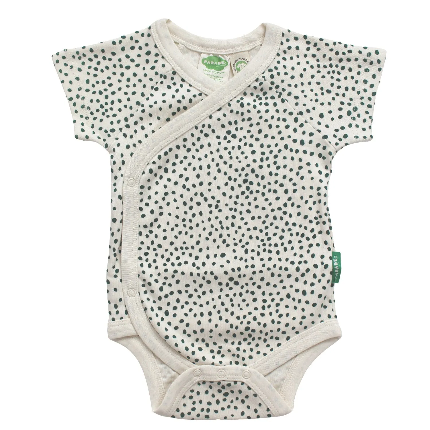 Organic Wrap Bodysuit - Signature Prints Short Sleeve