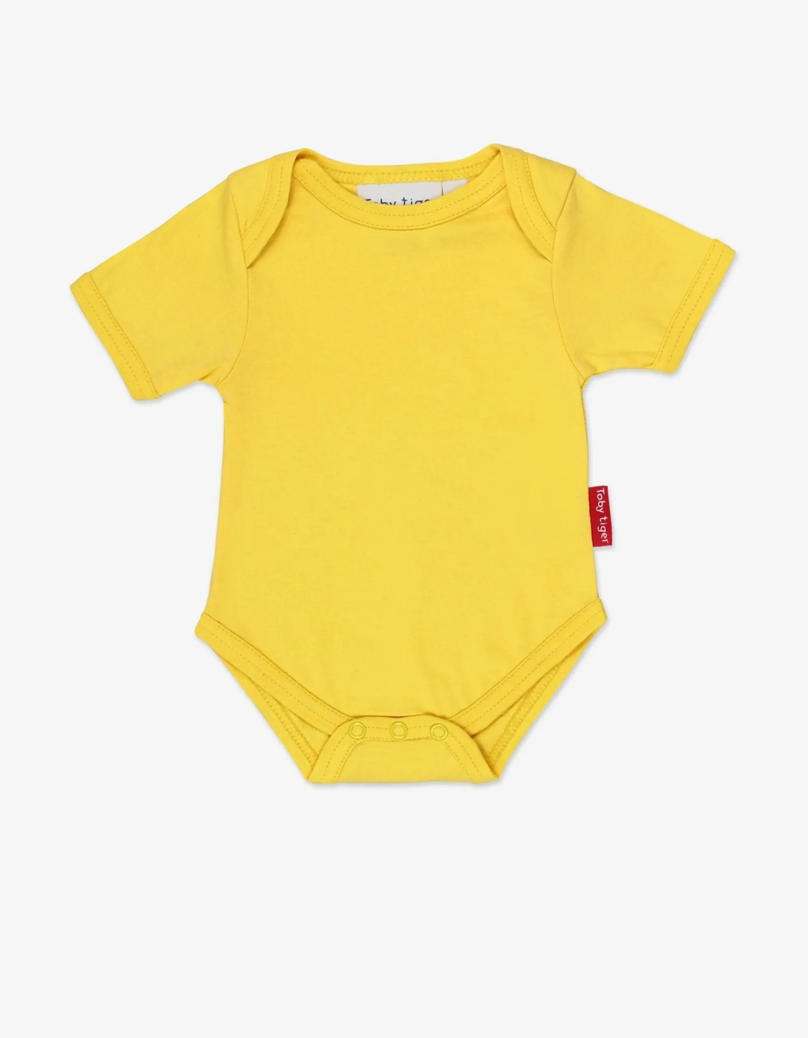 Organic Yellow Basic Short-Sleeved Baby Bodysuit